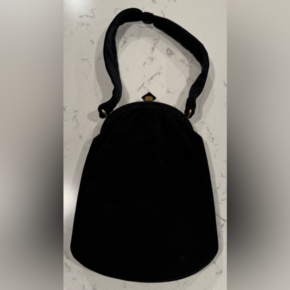 Vintage Rosenfeld MCM Style Handbag‎ Black Velvet Type Material - Picture 1 of 9
